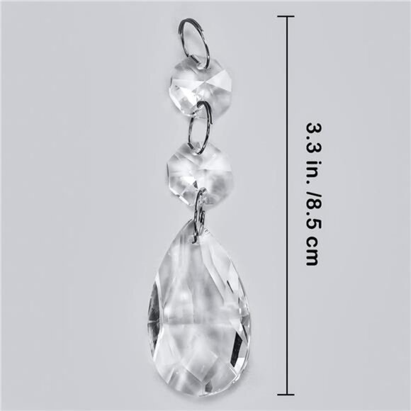 24 Pcs Teardrop Chandelier Prisms Candle Chandelier Crystal Pendants - Picture 3 of 8